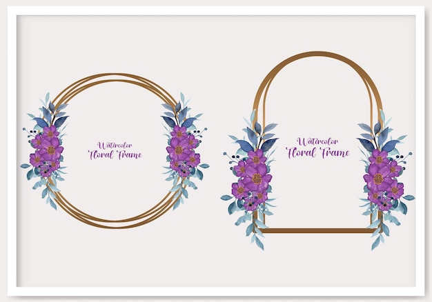 Premium vector beautiful floral watercolor frame