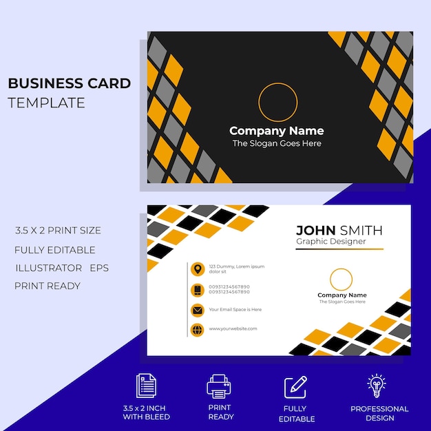 Premium Vector business card with modern style