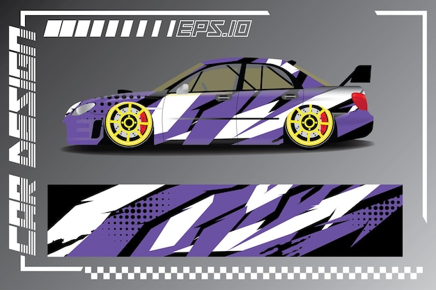 Premium Vector car racing sticker design