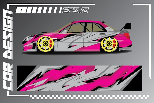 Premium Vector car racing sticker design