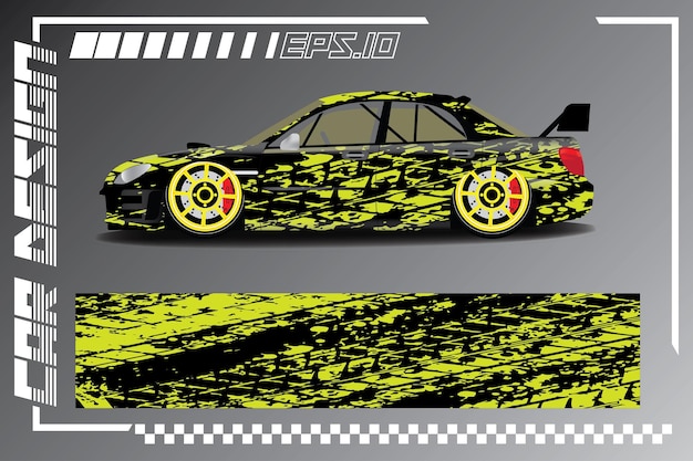 Premium vector car racing sticker design