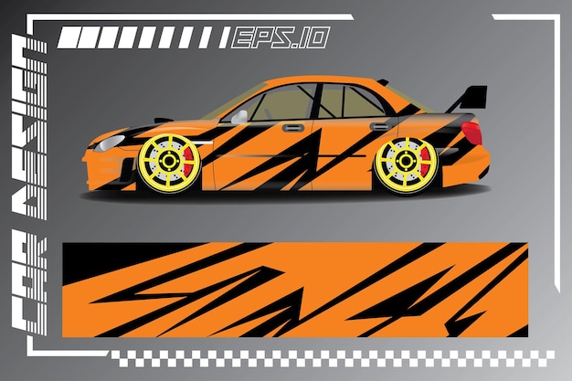 Premium vector car racing sticker design