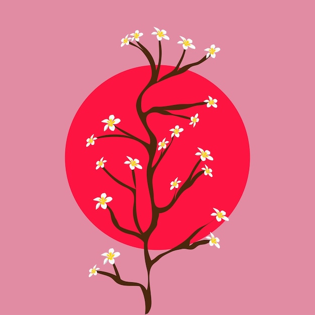 Premium vector cherry blossom art design illustration