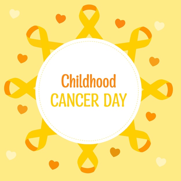 Vector premium vector childhood cancer day awareness with background realistic gold ribbon  stock