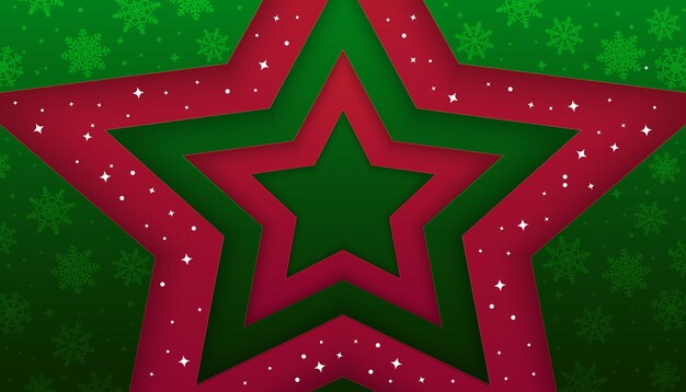 Вектор Премиальный векторный фон рождественской звезды высококачественное векторное украшение зеленый абстрактный фон