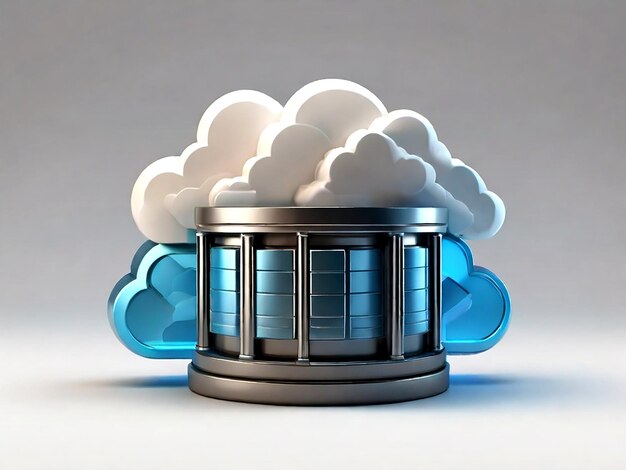 Vector premium vector cloud server database opslag icoon 3d rendering op geïsoleerde achtergrond geïsoleerd