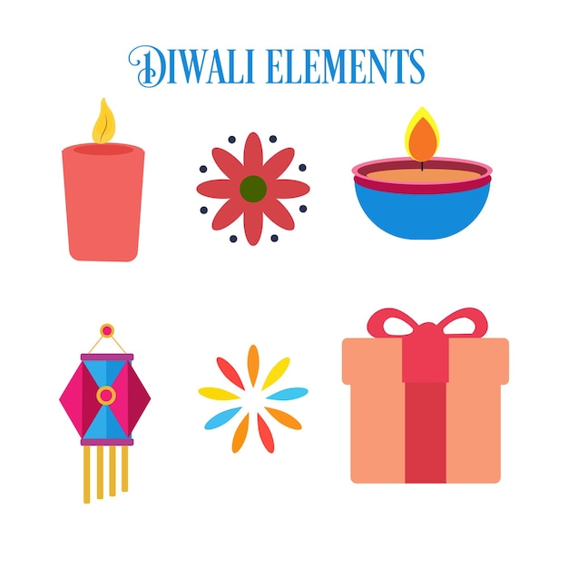 Premium Vector Diwali Elements Design Collectie Afbeelding