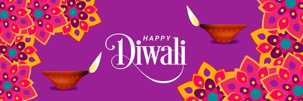 premium vector diwali festival banner flat design