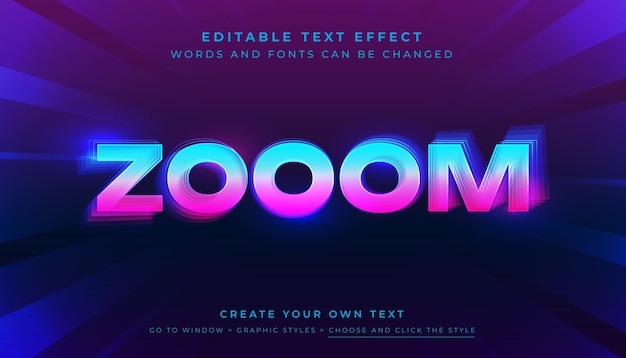 Premium Vector editable neon blue purple text effect Cyber game technology typography graphic style