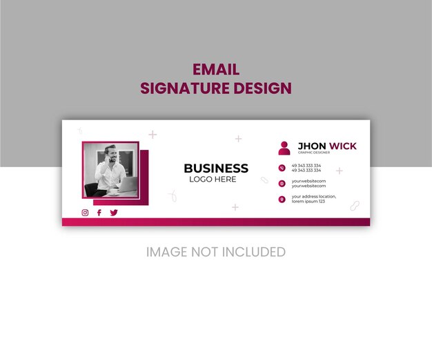 Premium vector email signature design and professional facebook banner template