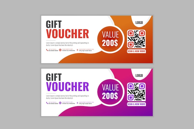 Premium Vector exclusive gift voucher coupon design template