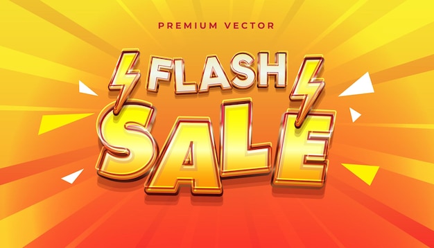 Premium Vector Flash Sale Yellow gold promotion font style