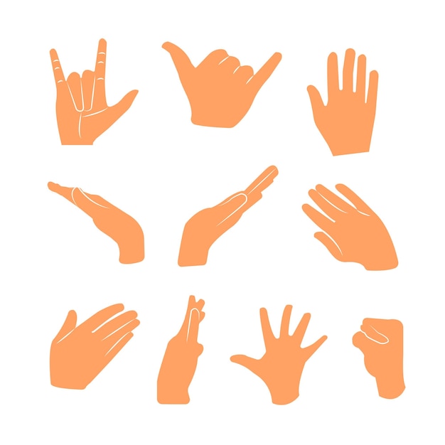 Premium Vector Hand Pose Flat Design Stock