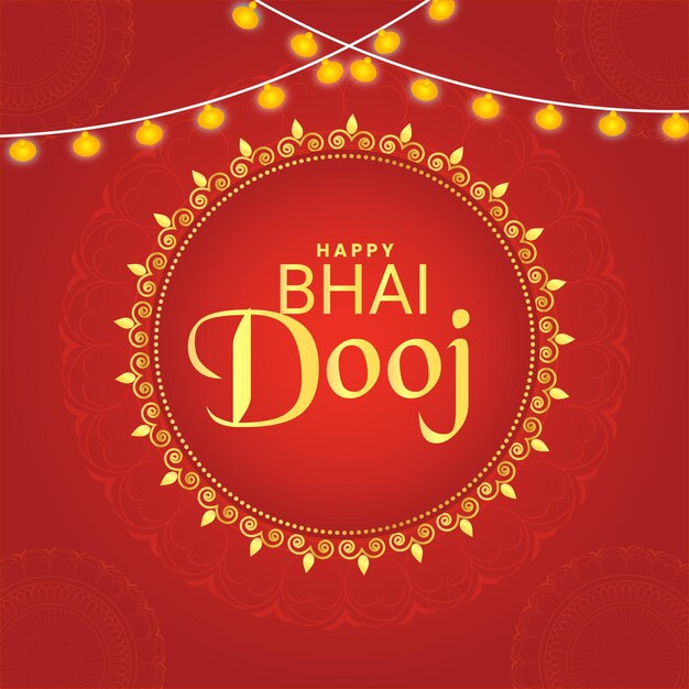 Buon festival di bhai dooj. vettore premium