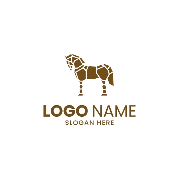 Disegno di logo del cavallo di vettore premium