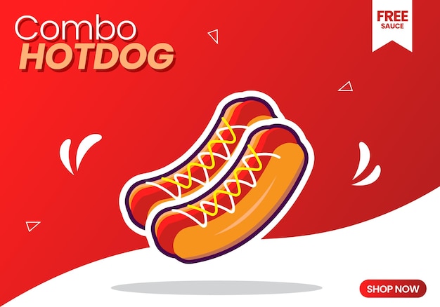 Premium vector hot dog combo banner modern and elegant for social media