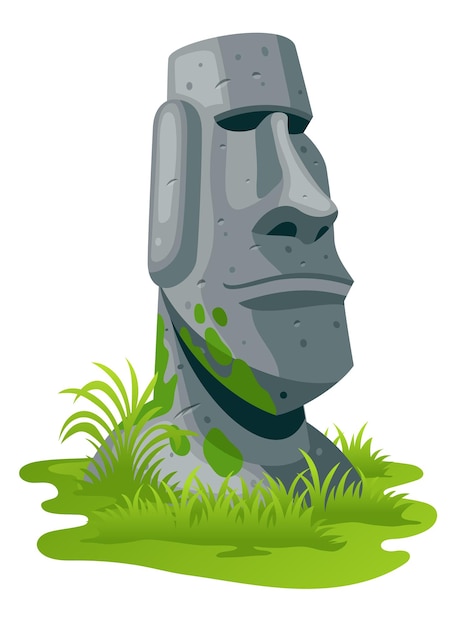 Vector premium vector illustration of moai statues on easter island