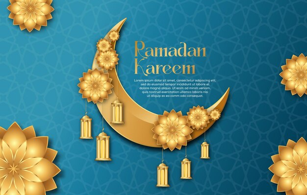 Premium vector islamic style ramadan kareem and eid decorative background