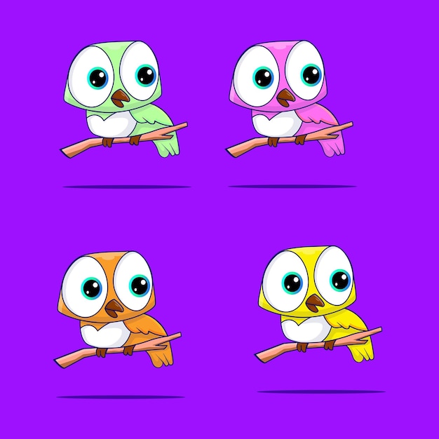 Vector premium vector l cute owl, design icon, logo character. for little kids