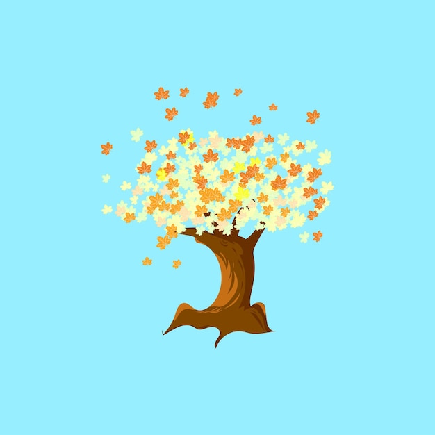 Premium vector l flat tree vector autumn tree clipart image