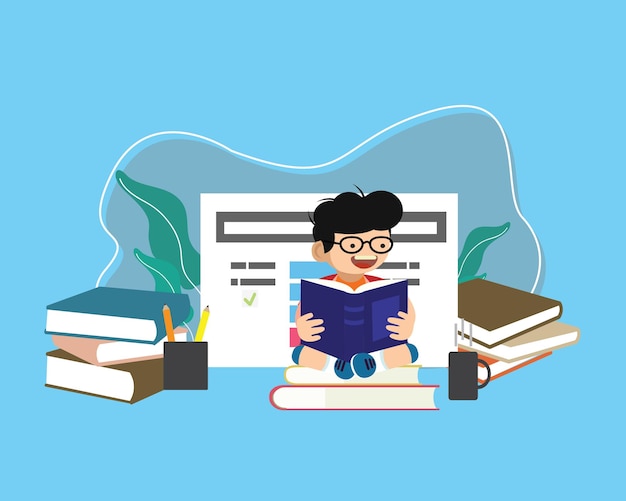 Premium vector of learning illustration