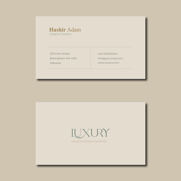 Premium Vector Luxury eenvoudige en minimale visitekaartje