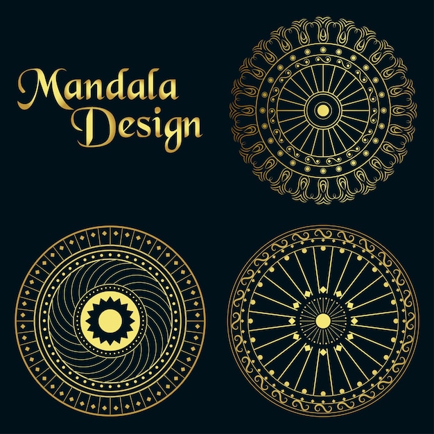 Premium vector mandala platte achtergrondontwerpen