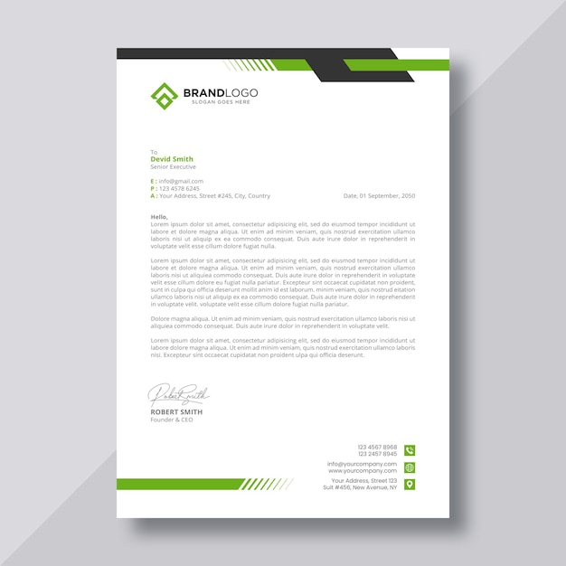 Vector premium vector modern minimal letterhead template