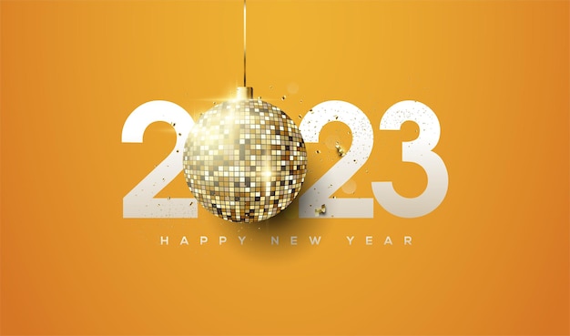 새해 복 많이 받으세요 인사말을위한 프리미엄 벡터 번호 2023