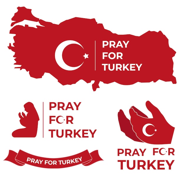 Vector premium vector pray for turkey pack