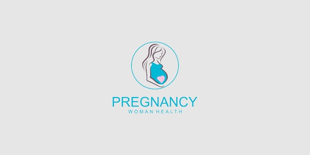 프리미엄 터 임신 임신한 여성 모성 로고 터 아이콘 일러스트레이션
