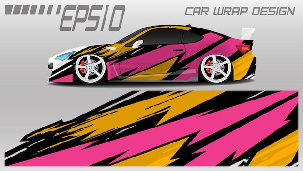 Premium Vector Racing Car Wrap Sticker-ontwerp