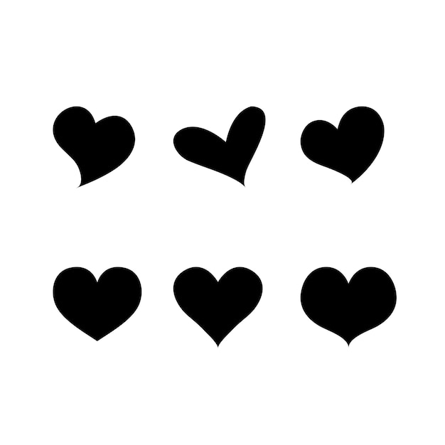 Premium vector set of different shapes of heart