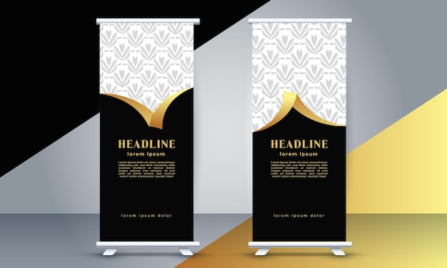 premium vector set of golden vertical banners
