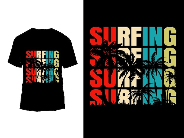 Premium Vector surfing vintage t shirt design