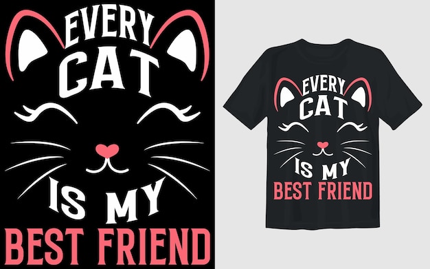 Vector premium vector t-shirt design voor honden en kattenliefhebbers