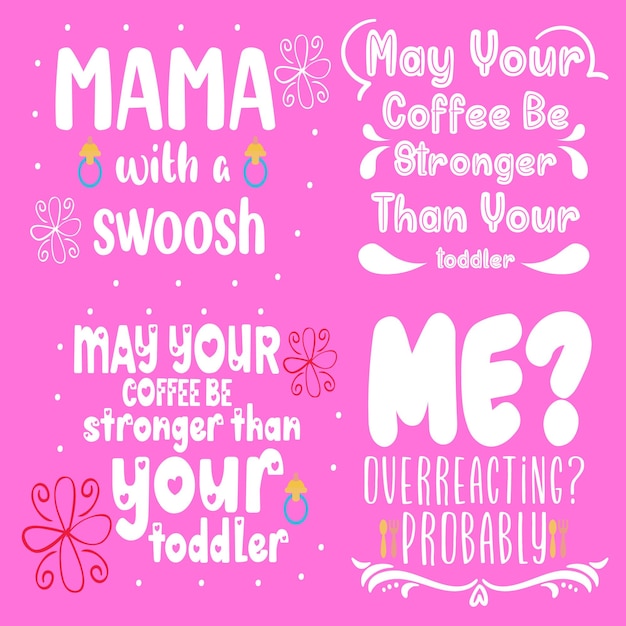 Premium vector typography of mother's day with pink background