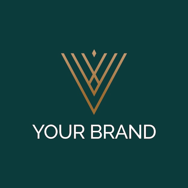 Premium Vector V Logo in two color variations Beautiful Logotype design for luxury company branding Elegant identity design in darkgreen and gold