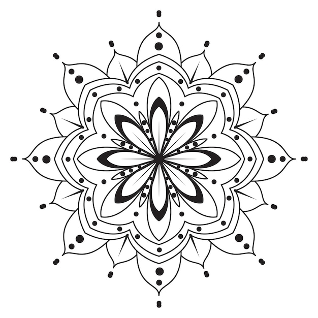 premium vector zwarte kleur mandala pictogram