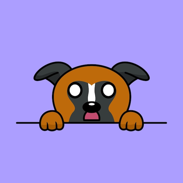 Premium vectorillustratie van schattige hond gluren