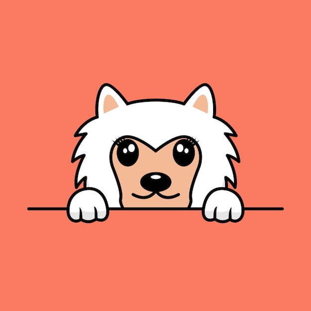 Premium vectorillustratie van schattige hond gluren