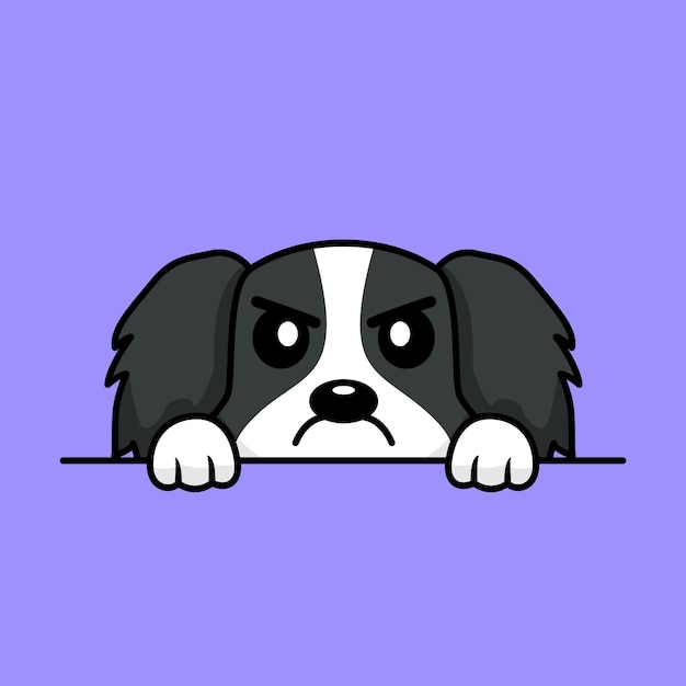 Premium vectorillustratie van schattige hond gluren