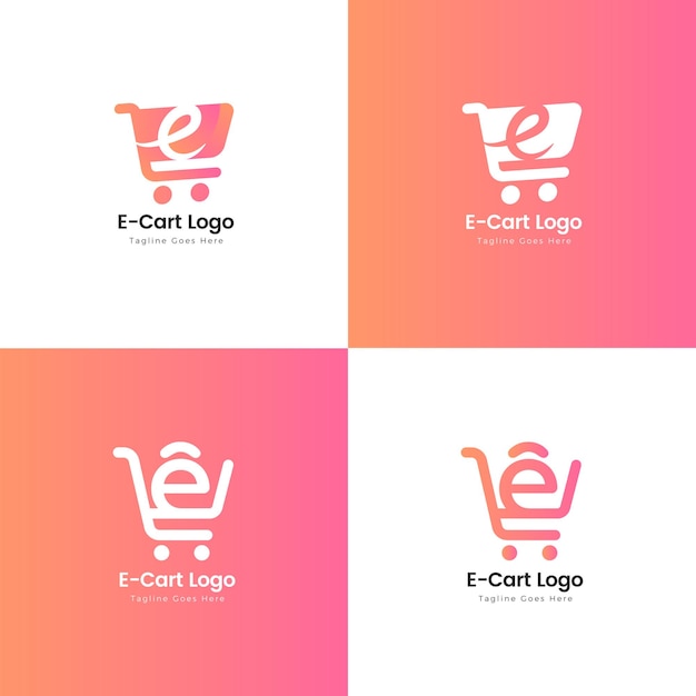 プレミアム版:無料でダウンロードできる ecommerce アプリのロゴとクリエイティブな ecommerce ロゴの編集可能なバージョン