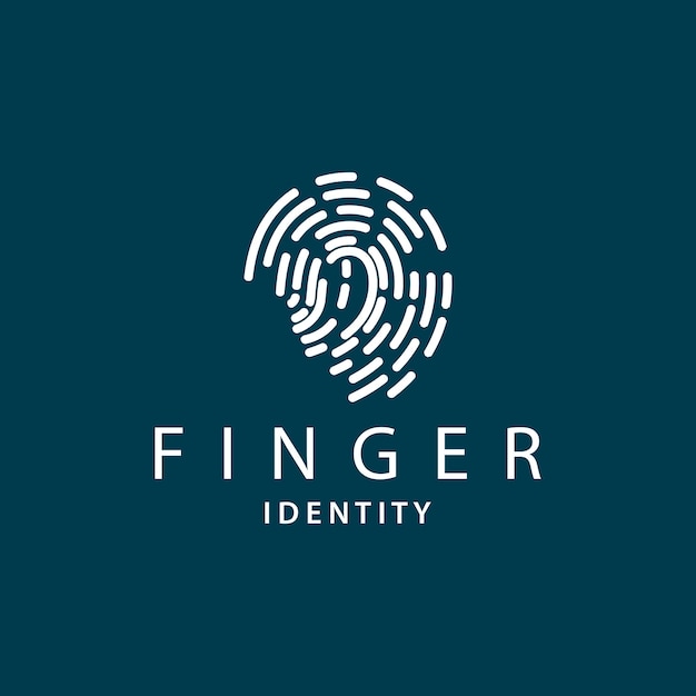 Premium vingerafdruk Logo menselijke identiteit ontwerp eenvoudige lijn Model sjabloon illustratie