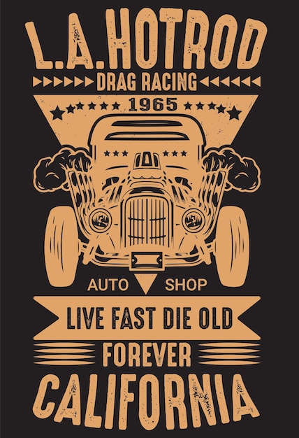 Vector premium vintage retro auto voor t-shirt