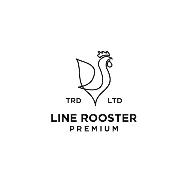 Premium weather vane Rooster line logo design