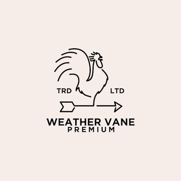 Premium weather vane rooster vintage logo