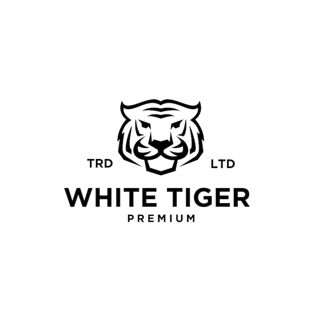 Design del logo con testa di tigre bianca premium