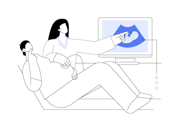 Prenatal ultrasound screening abstract concept vector illustration