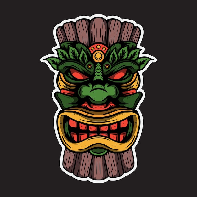 prenium vector tiki masker illustratie handgetekende